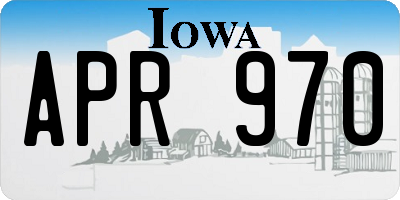 IA license plate APR970