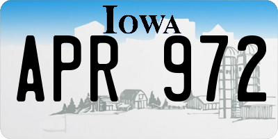 IA license plate APR972