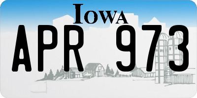 IA license plate APR973