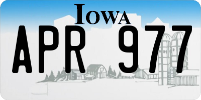 IA license plate APR977