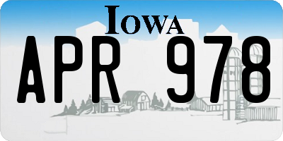 IA license plate APR978