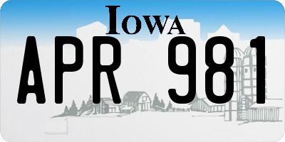 IA license plate APR981