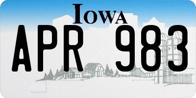 IA license plate APR983