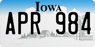 IA license plate APR984