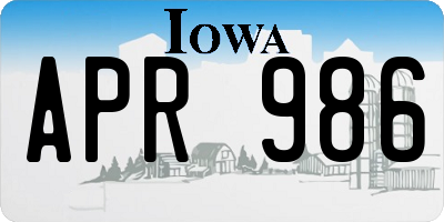 IA license plate APR986