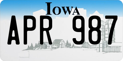 IA license plate APR987
