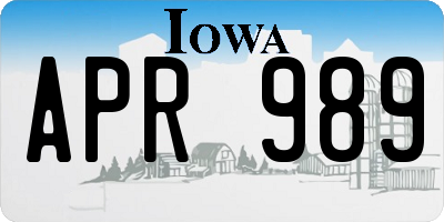 IA license plate APR989