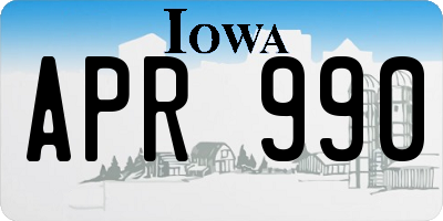 IA license plate APR990