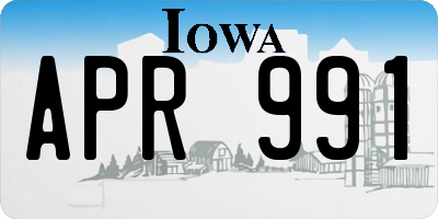 IA license plate APR991