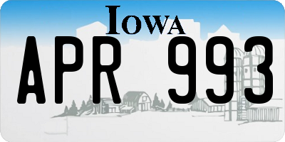 IA license plate APR993