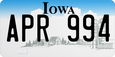 IA license plate APR994