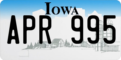 IA license plate APR995