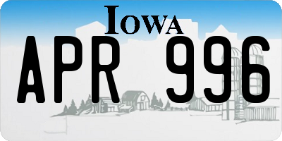 IA license plate APR996