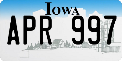 IA license plate APR997