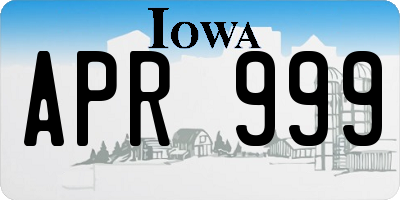 IA license plate APR999