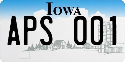IA license plate APS001
