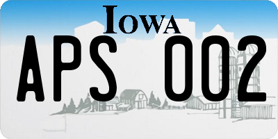 IA license plate APS002