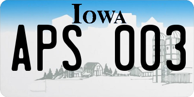 IA license plate APS003