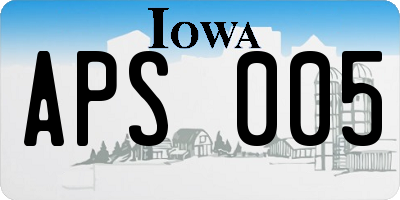 IA license plate APS005