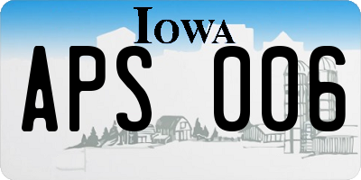 IA license plate APS006
