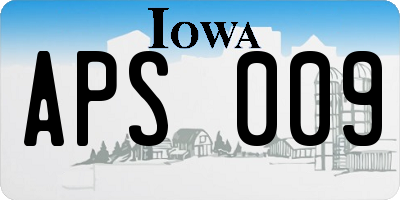 IA license plate APS009