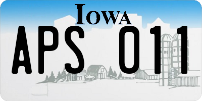 IA license plate APS011