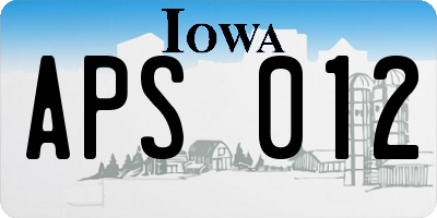 IA license plate APS012