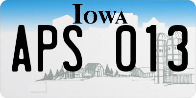 IA license plate APS013