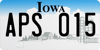 IA license plate APS015