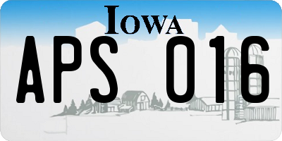 IA license plate APS016