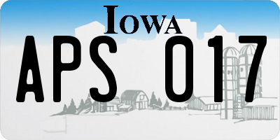 IA license plate APS017