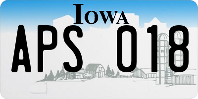 IA license plate APS018
