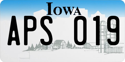 IA license plate APS019