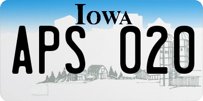 IA license plate APS020