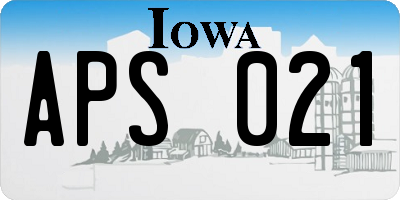 IA license plate APS021