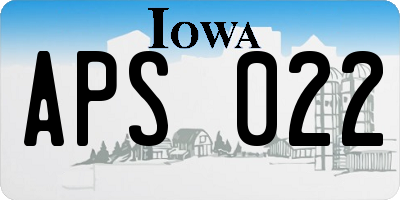 IA license plate APS022