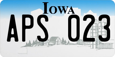 IA license plate APS023