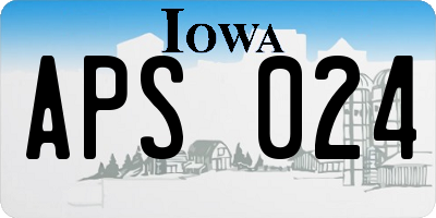 IA license plate APS024