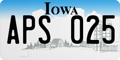 IA license plate APS025