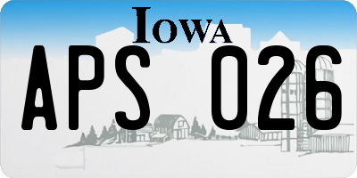 IA license plate APS026