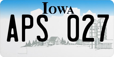 IA license plate APS027