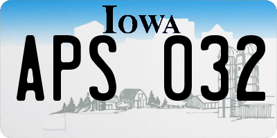 IA license plate APS032