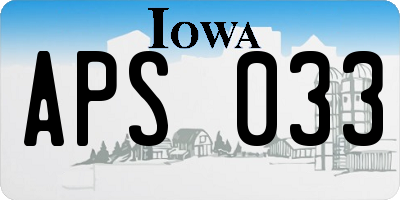 IA license plate APS033