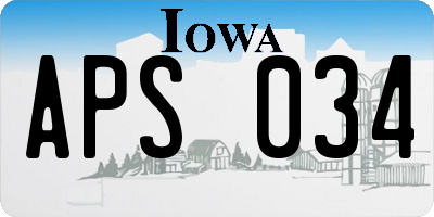 IA license plate APS034