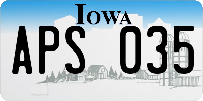 IA license plate APS035