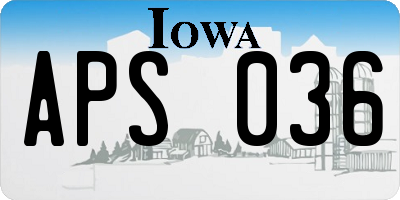 IA license plate APS036