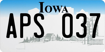 IA license plate APS037