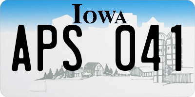 IA license plate APS041