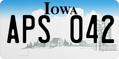 IA license plate APS042