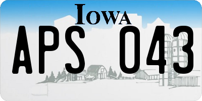 IA license plate APS043